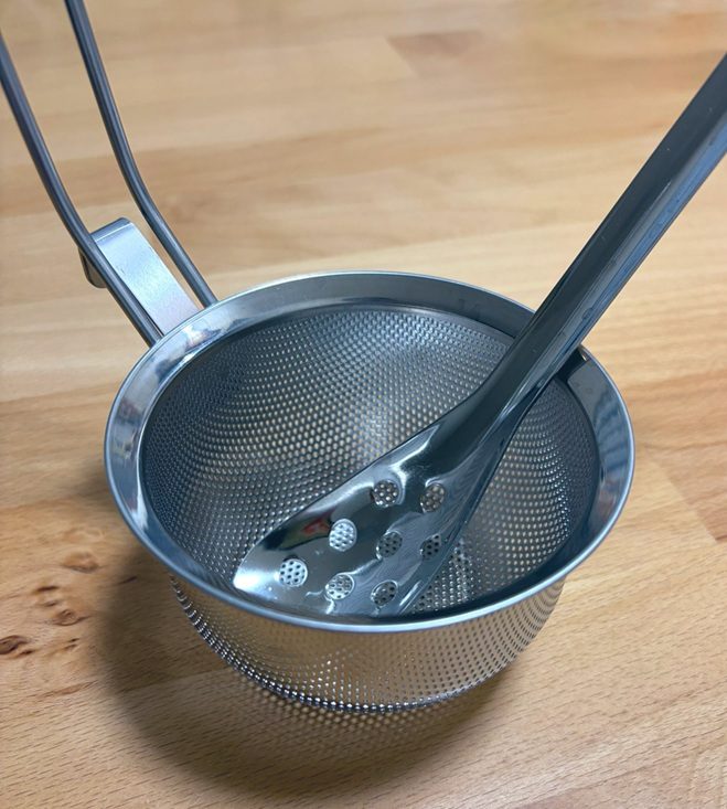 ステンレス製 味噌こし（持ち手付き）